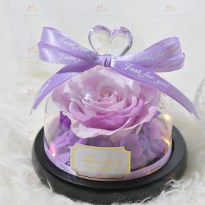 One-hearted and single-minded eternal flower rose decoration (light purple with light)