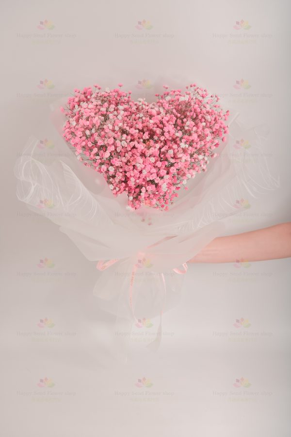 My heart is full of you (pink baby's breath)